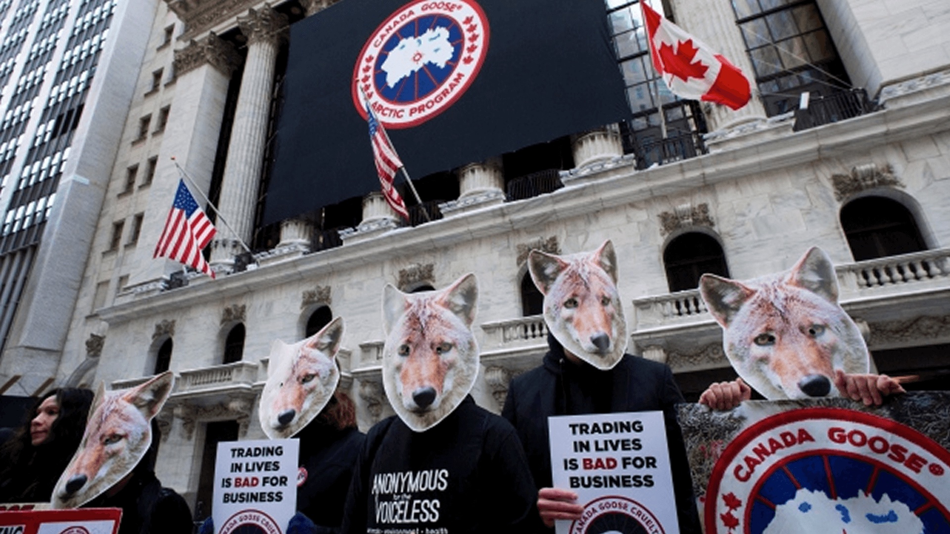 Canada goose shop fur protest london